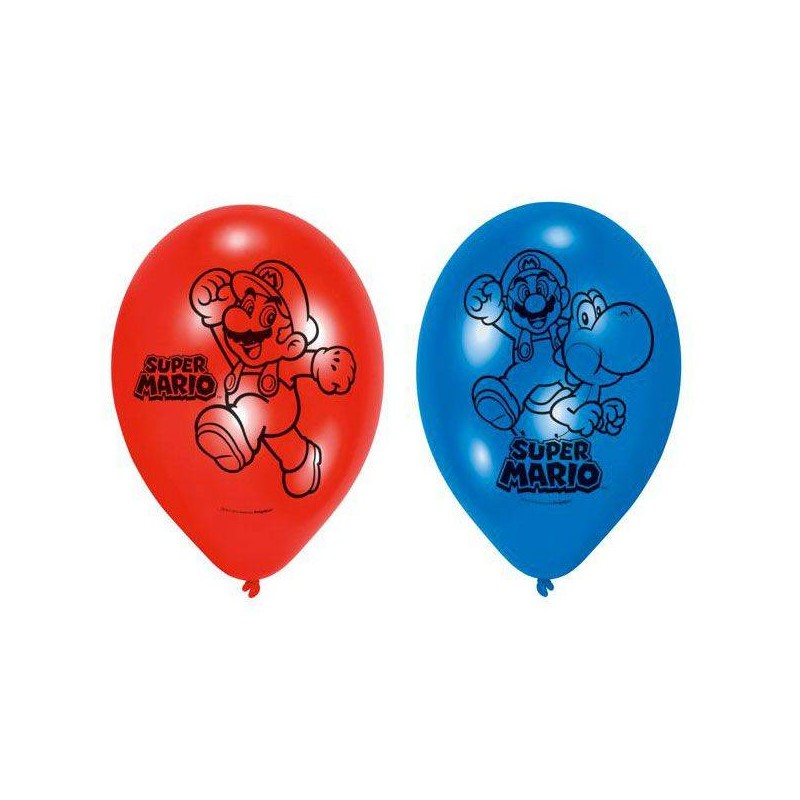 PALLONCINI LATTICE SUPERMARIO 9 23cm 6pz