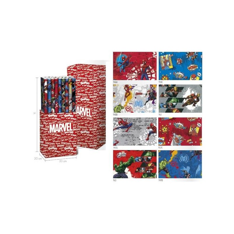 CARTA REGALO MARVEL ROTOLO 0,7x2mt ASS.TA