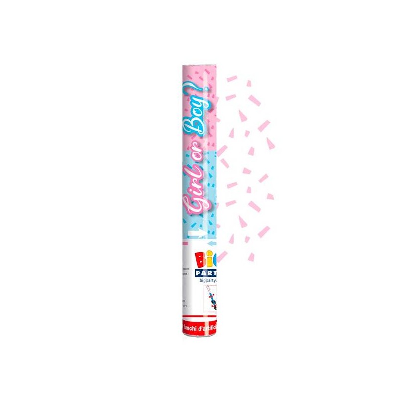 CANNONE SPARA CORIANDOLI BABY GIRL-BOY ''ROSA'' 30cm