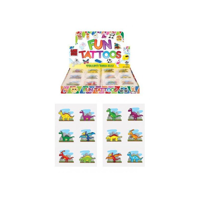 TATUAGGI DINOSAURI 6pz