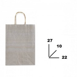 BORSA CARTA COLOR MIS.22+10x27cm ARGENTO 803