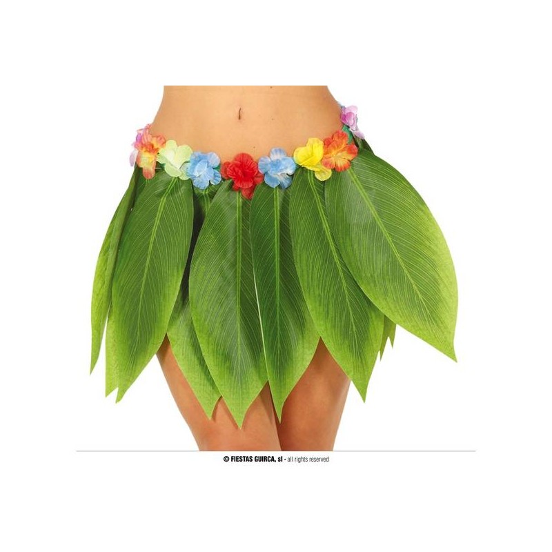 GONNA HAWAIANA CON FOGLIE DI BANANO 38cm