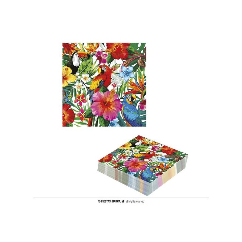 TOVAGLIOLI 33x33cm TEMA TROPICALE 20pz