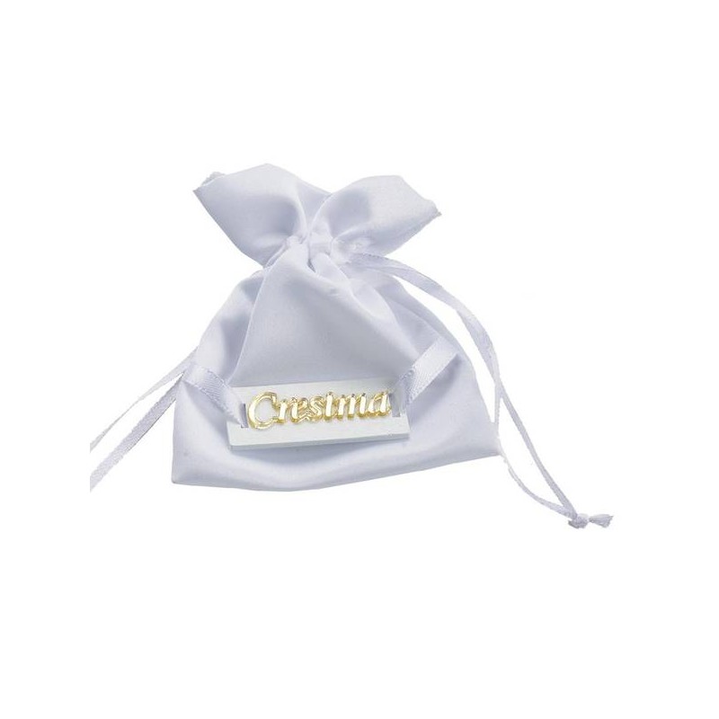 SACCHETTO BIANCO 9x12cm TARGHETTA CRESIMA 12pz