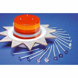 STOPPINI 10cm CON BASE METALLO PER CANDELE 24pz
