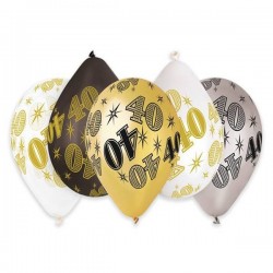 PALLONCINI LATTICE LARGE ALL AROUND 12 40 ANNI PRESTIGE METAL ASS.TI 10pz