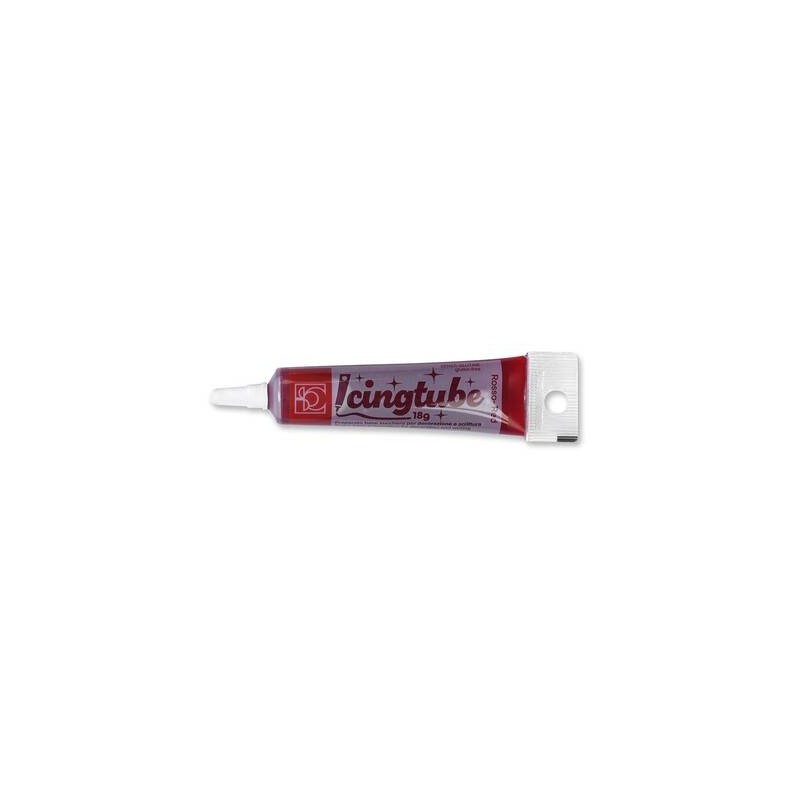ICING TUBE PER DECORAZIONE E SCRITTE 18gr ROSSO GLITTER