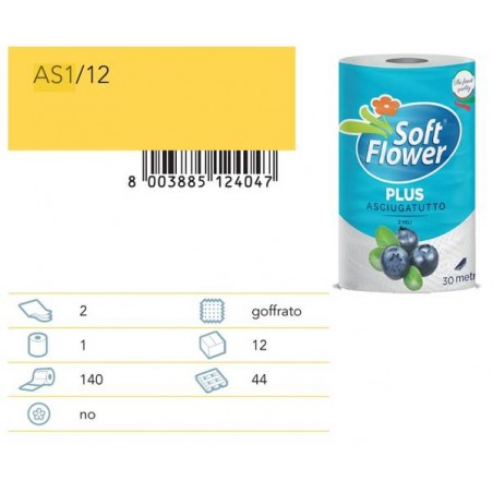 ASCIUGATUTTO MONOROTOLO 140strappi SOFT FLOWER