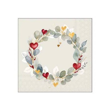 TOVAGLIOLI 25X25 CORONA EUCALIPTO VERDE 20pz