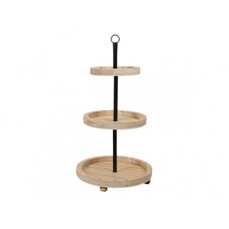 ALZATA A 3 PIANI LEGNO METALLO H51cm