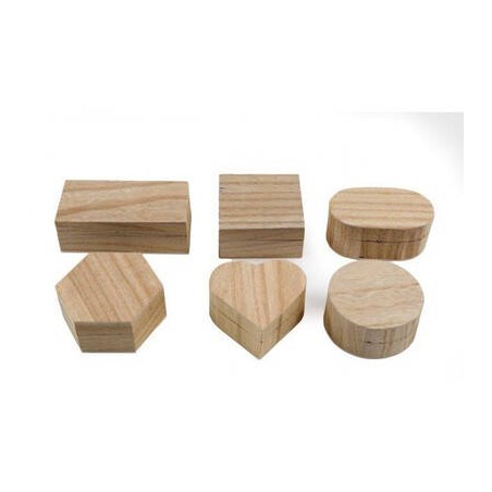 MINI BOX IN LEGNO 6x4x10cm FORME ASS.TE 1pz