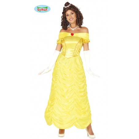 COSTUME ABITO GIALLO PRINCIPESSA BELLA TG.M 38-40
