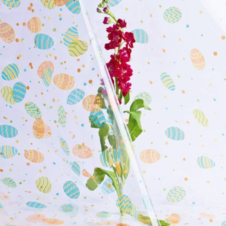 CELLOPHANE TRASPARENTE 30MY 100x130 STAMPA UOVA SURPISE ass.ti 50pz