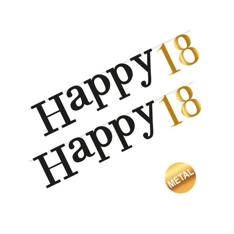 FESTONE HAPPY 18 ORO E NERO 2,2mt