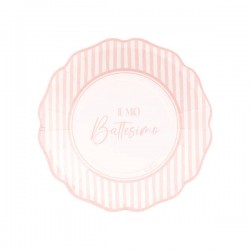 PIATTI NEW LIBERTY 21cm IL MIO BATTESIMO ROSA 8pz