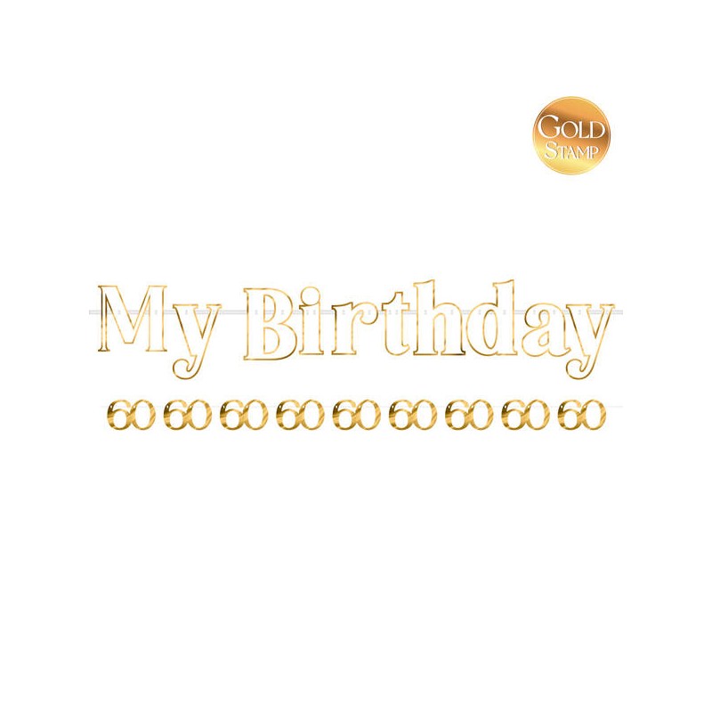 FESTONE HAPPY BIRTHDAY 60 BIANCO/ORO 110cm 90cm