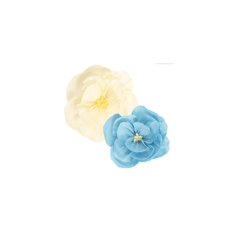FIORI IN CARTA ø40/50cm AZZURRO/AVORIO 2pz
