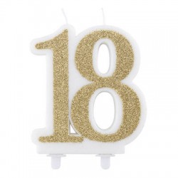 CANDELA 18 ORO GLITTER 12cm
