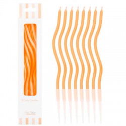 CANDELINE STELO CURLY 12,5cm ARANCIO 8pz