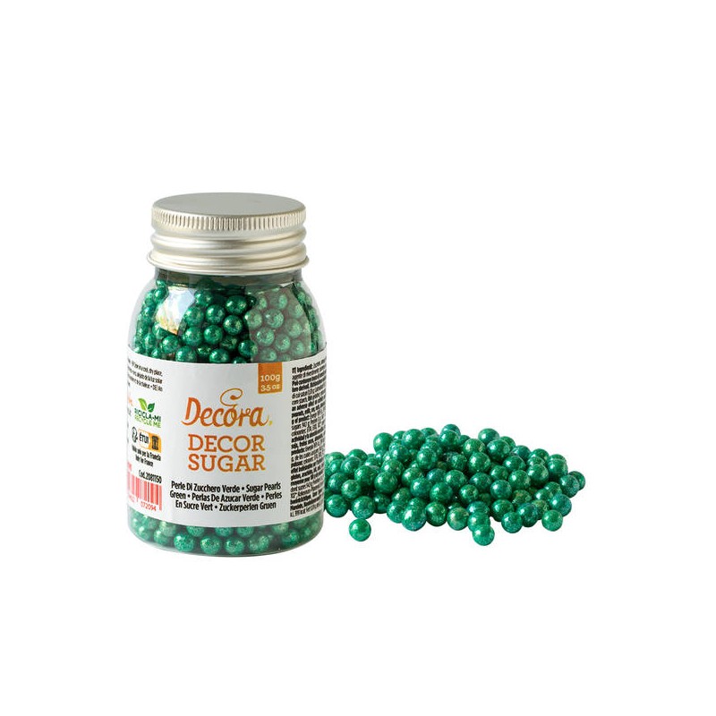 PERLE DI ZUCCHERO ø5mm METALLIZZATO 100gr VERDE