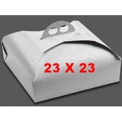 SCATOLA PORTA TORTA QUADRATA MIS.23x23x7 BIANCO RAMAGE