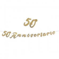 FESTONE METAL ORO 50° ANNIVERSARIO 3mt