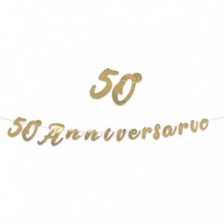 FESTONE METAL ORO 50° ANNIVERSARIO 3mt