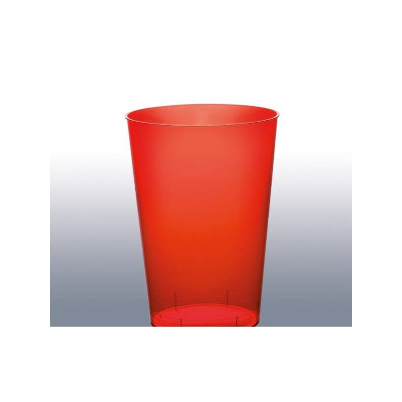 BICCHIERE PS 250cc ROSSO TRASPARENTE 25pz