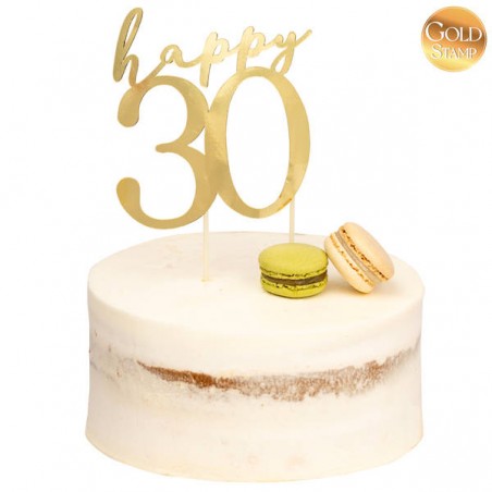 CAKE TOPPER ORO HAPPY 30 13x12cm