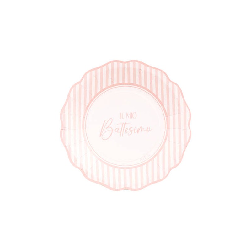 PIATTI NEW LIBERTY 21cm IL MIO BATTESIMO ROSA 8pz