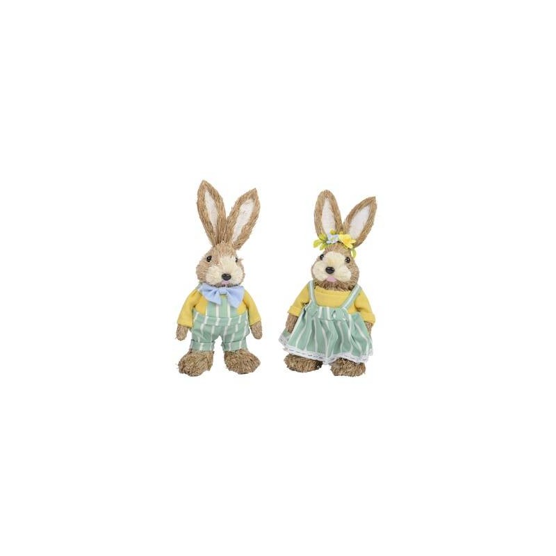 CONIGLIETTI IN PAGLIA H.25cm 1pz