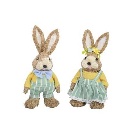 CONIGLIETTI IN PAGLIA H.25cm 1pz