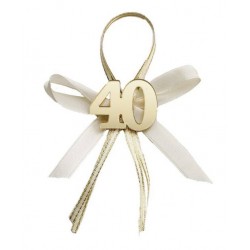 APPLICAZIONE 40 PLEXY CON FIOCCO ORO 12pz