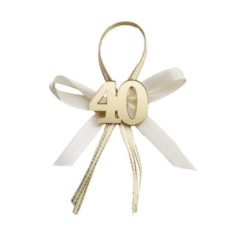 APPLICAZIONE 40 PLEXY CON FIOCCO ORO 12pz