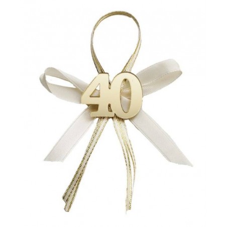 APPLICAZIONE 40 PLEXY CON FIOCCO ORO 12pz