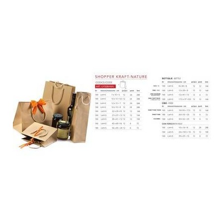 SHOPPER CARTA KRAFT 160gr 35x32+25cm AVANA