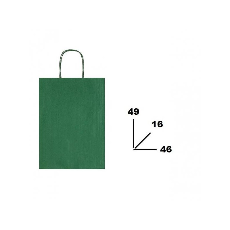 BORSA CARTA COLOR MIS.46+16x49cm VERDE SCURO 560