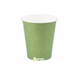 BICCHIERI 200cc ECOLOR BIODEGRADABILI VERDE OLIVA 25pz