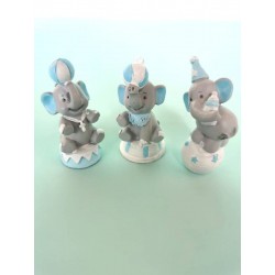 ELEFANTE CIRCO STATUINA CELESTE assortiti 1pz