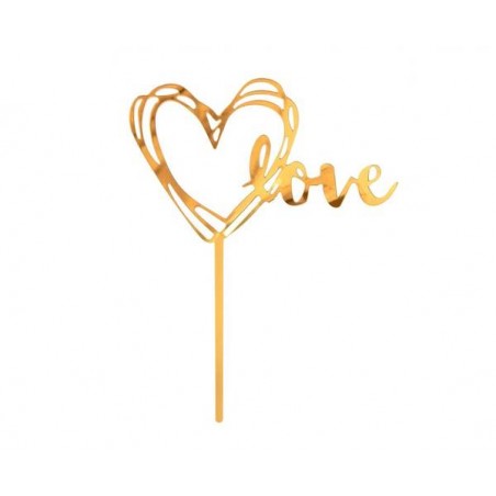 CAKE TOPPER ARCILICO ORO LOVE 13x18cm