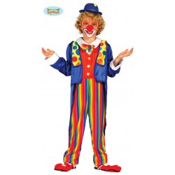 COSTUME CLOWN BAMBINO TUTA CON PAPILLON E GIACCA TG. 3-4 anni
