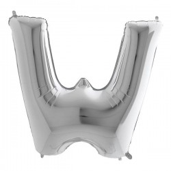 PALLONE MYLAR LETTERA W 40 102cm SILVER