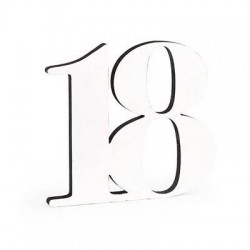 SAGOMA 18LEGNO BIANCO BORDO GLITTER NERO