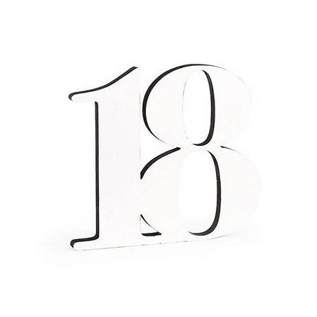 SAGOMA 18LEGNO BIANCO BORDO GLITTER NERO