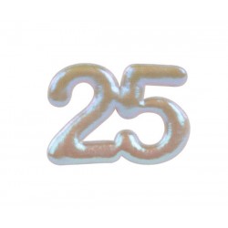 APPLICAZIONE TESSUTO ARGENTO 25ESIMO Ø4,5cm 12pz