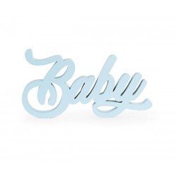 SCRITTA LEGNO BABY CELESTE 38x20x3cm