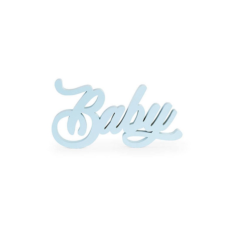 SCRITTA LEGNO BABY CELESTE 38x20x3cm