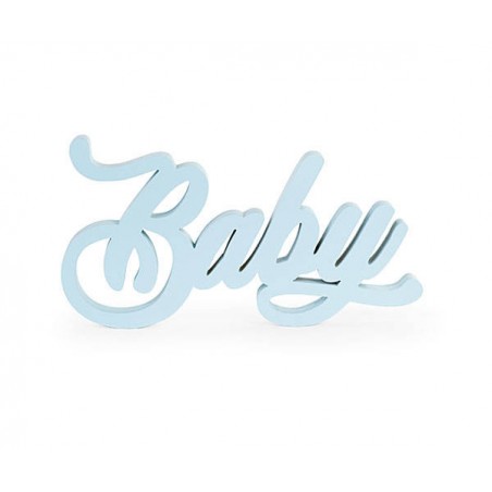 SCRITTA LEGNO BABY CELESTE 38x20x3cm