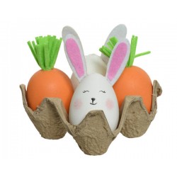 GIFTBOX UOVA IN PVC E CONIGLIO H.18cm 4pz