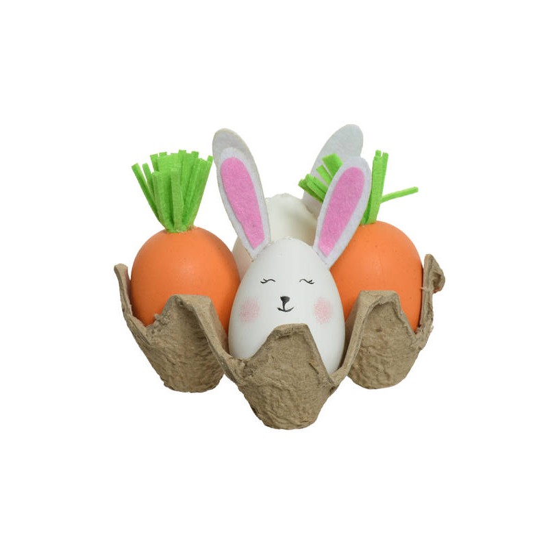 GIFTBOX UOVA IN PVC E CONIGLIO H.18cm 4pz